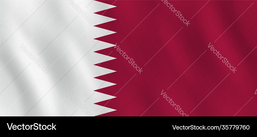 Qatar flag with waving effect official proportion Vector Image