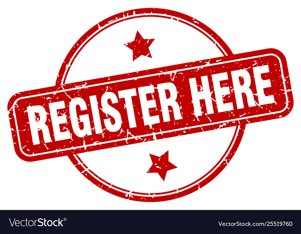 Register here sign Royalty Free Vector Image - VectorStock