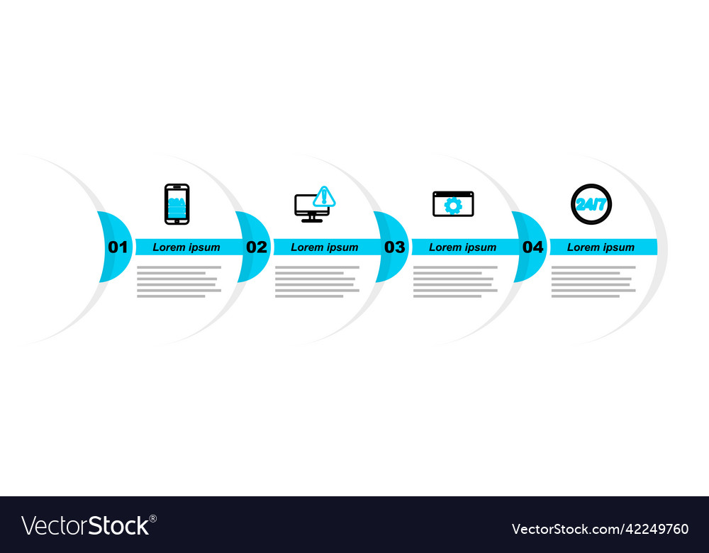 Set line clock 24 hours setting monitor vector image Set line clock 24 hours setting monitor