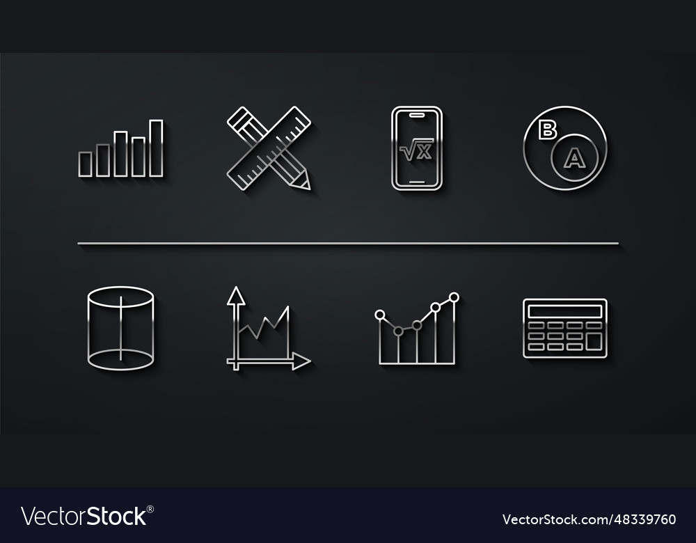 Set line graph schedule chart diagram geometric vector image Set line graph schedule chart diagram geometric