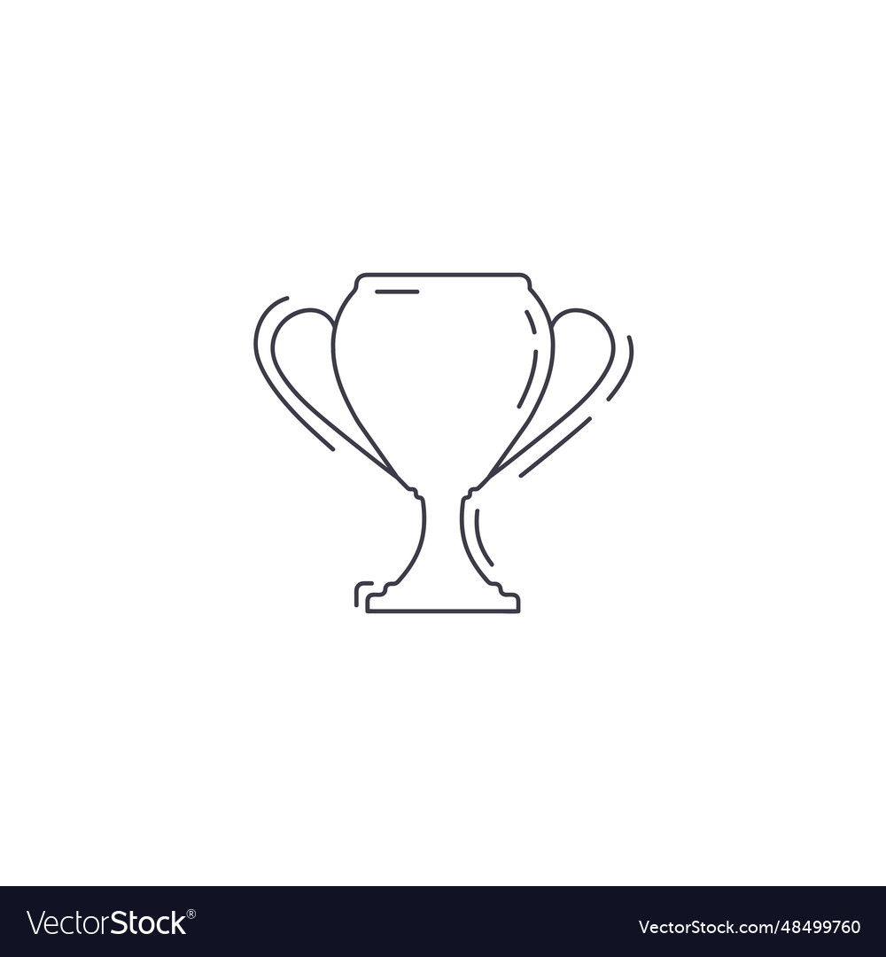 Trophy cup line icon thin Royalty Free Vector Image