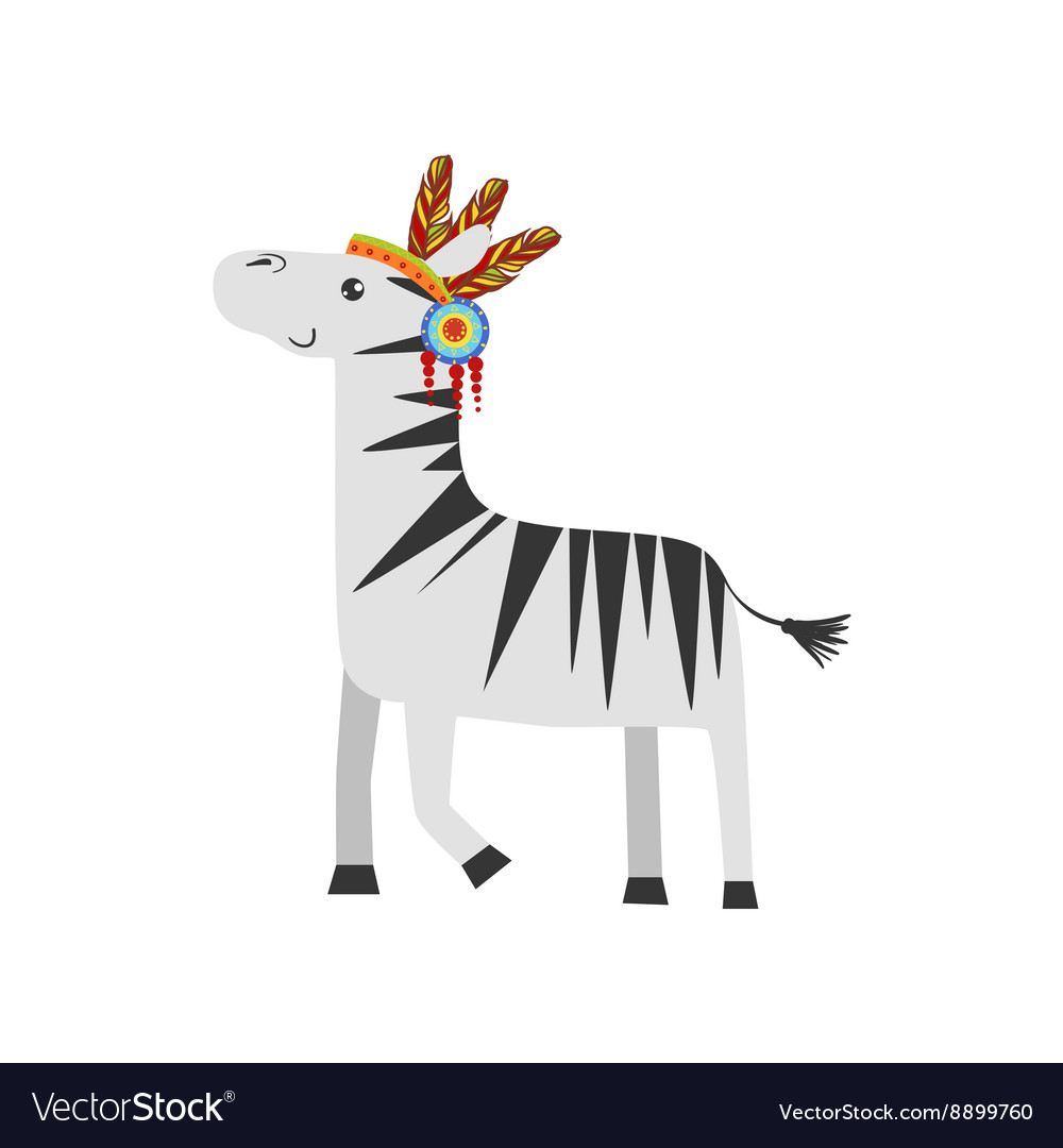 Zebra wearing tribal clothing