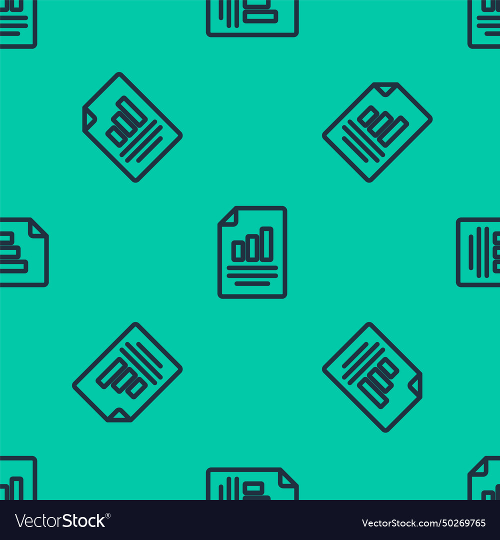 Blue line document with graph chart icon isolated vector image Blue line document with graph chart icon isolated
