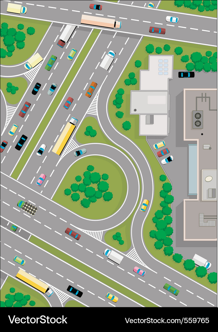 City Road Intersection Royalty Free Vector Image