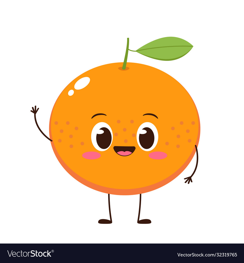 Cute and happy orange character Royalty Free Vector Image