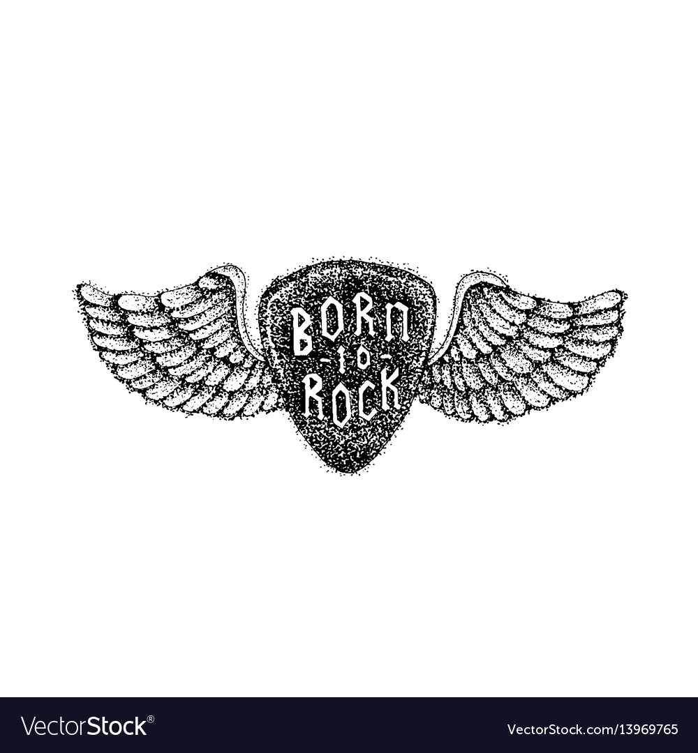 Dotwork born to rock vector image Dotwork born to rock