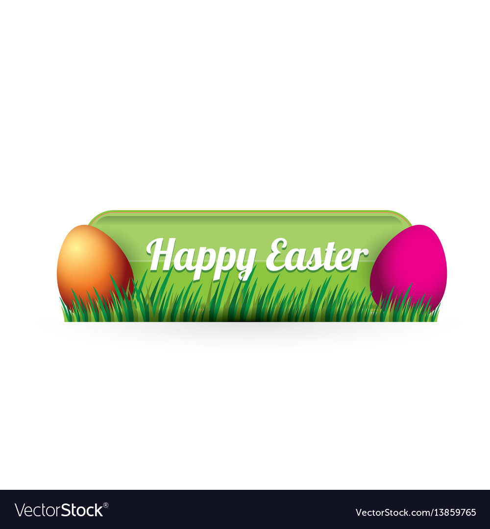 Easter green glossy button with egg