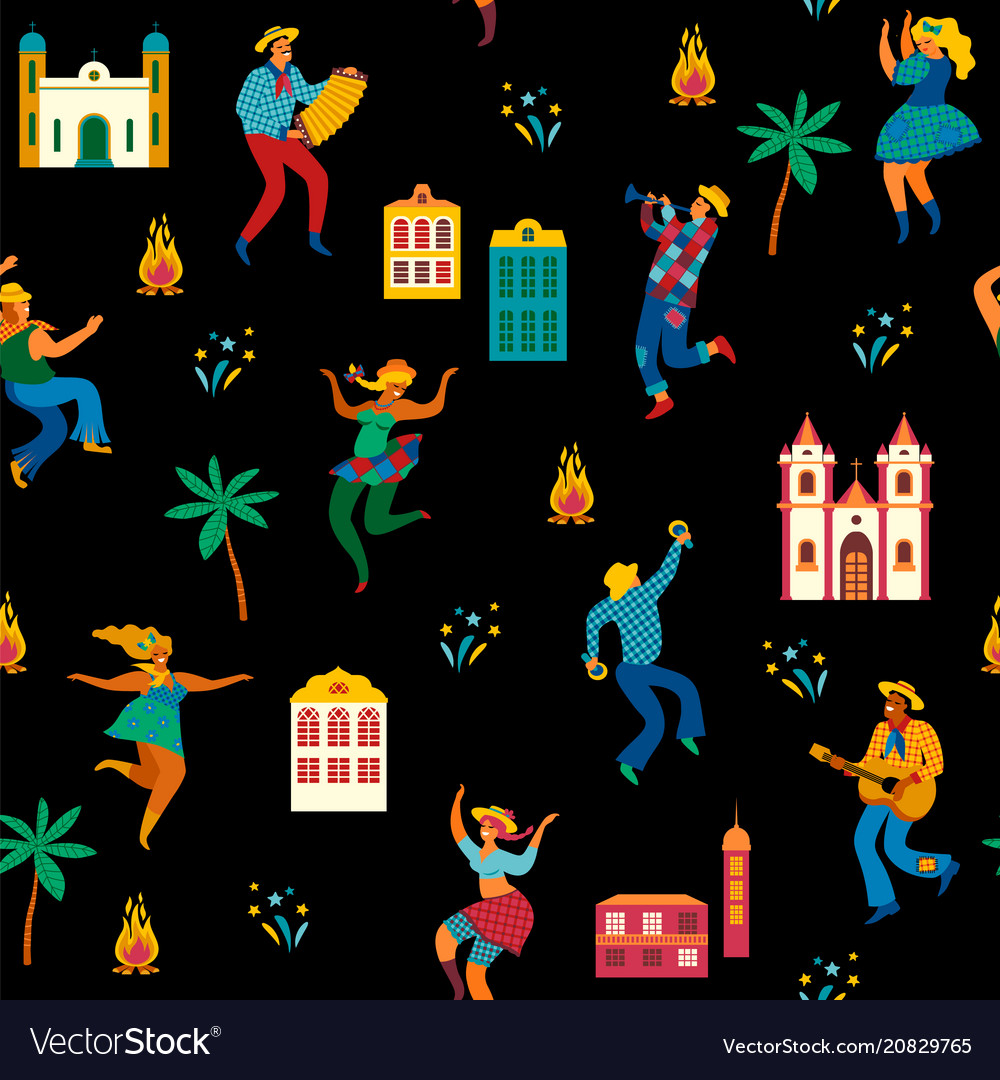 Festa junina seamless pattern