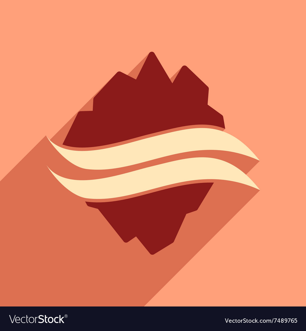 Flat web icon with long shadow map arctic