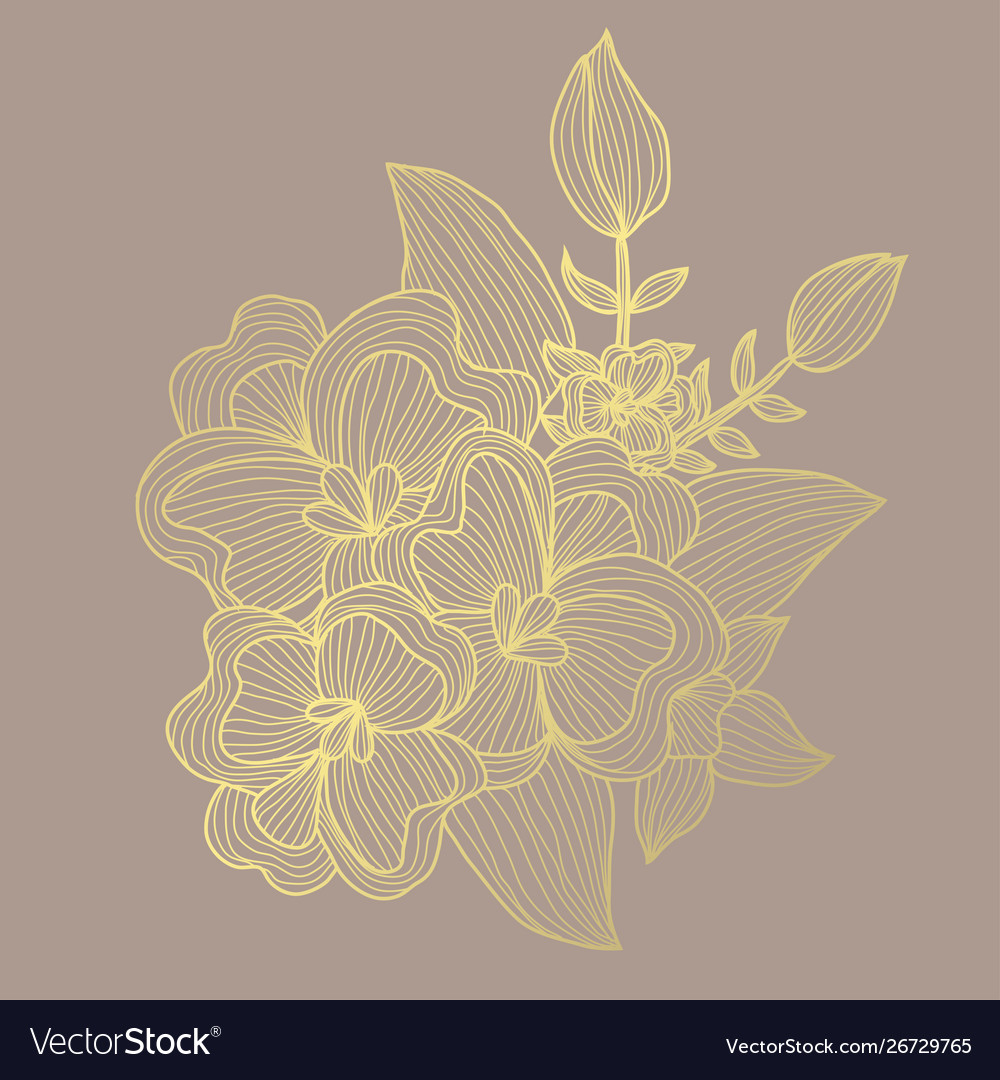 goldene Blumendekoration vector image goldene Blumendekoration