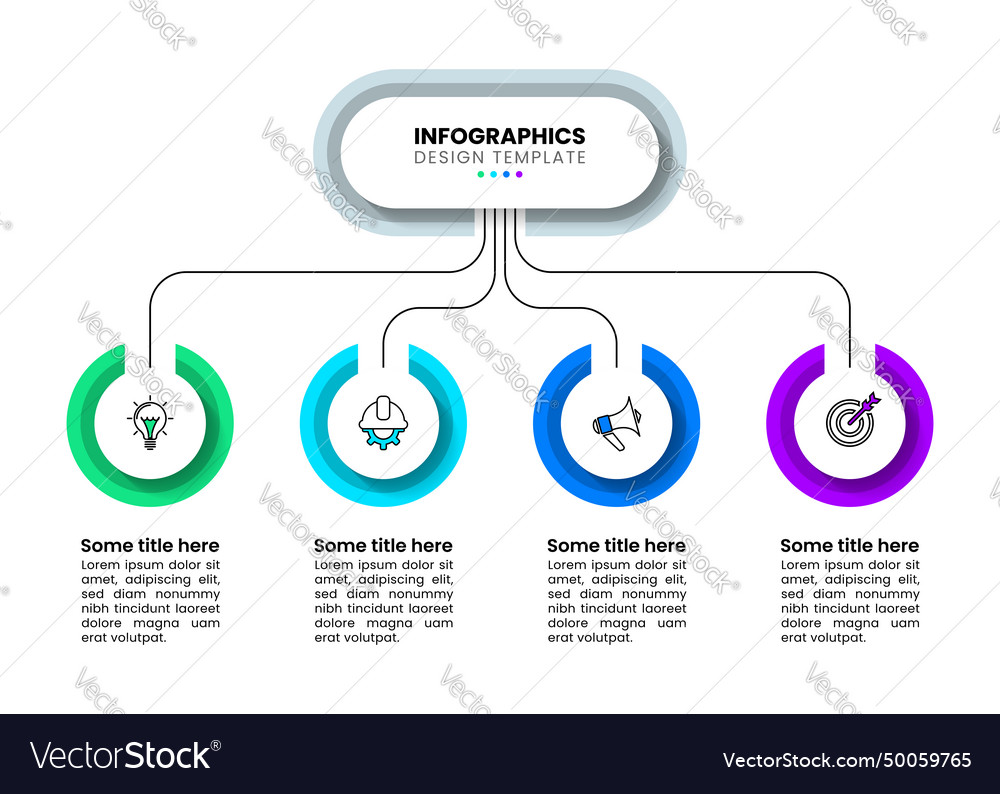 Infographic template 4 connected circles Vector Image