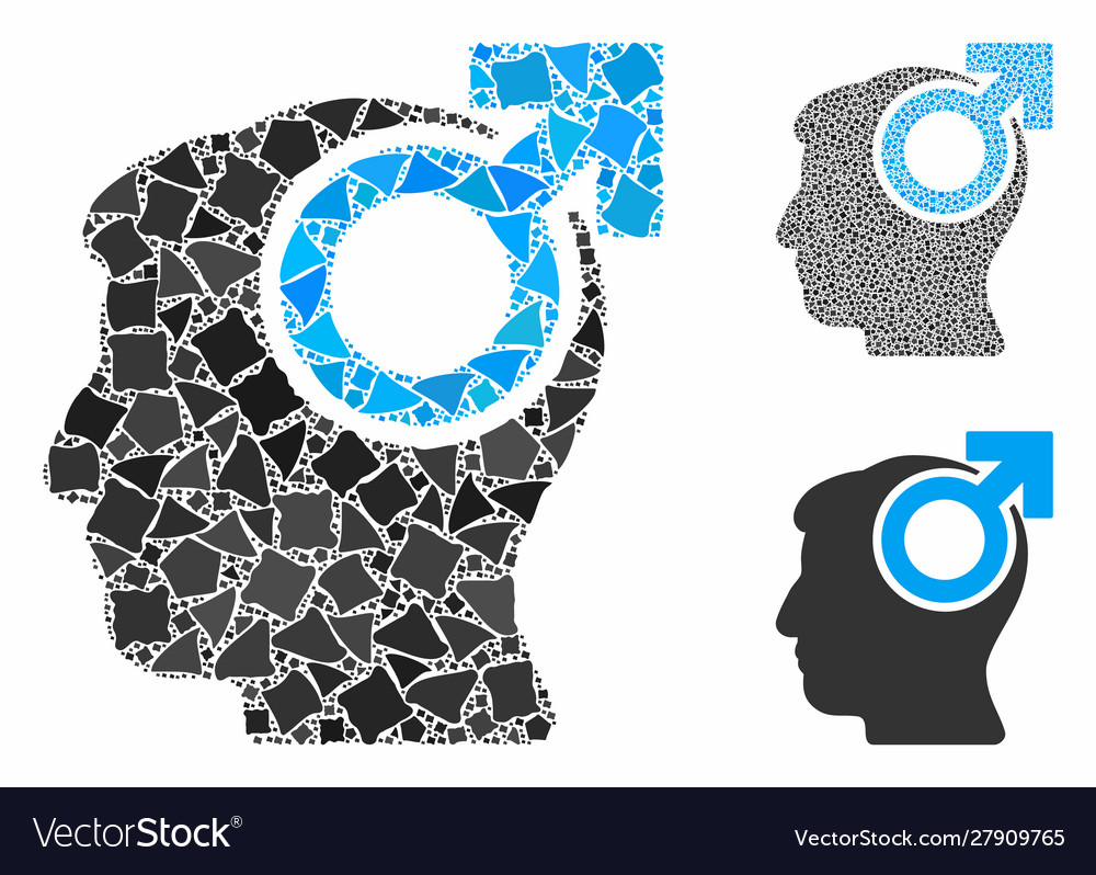 Intellect potency mosaic icon rough elements vector image Intellect potency mosaic icon rough elements