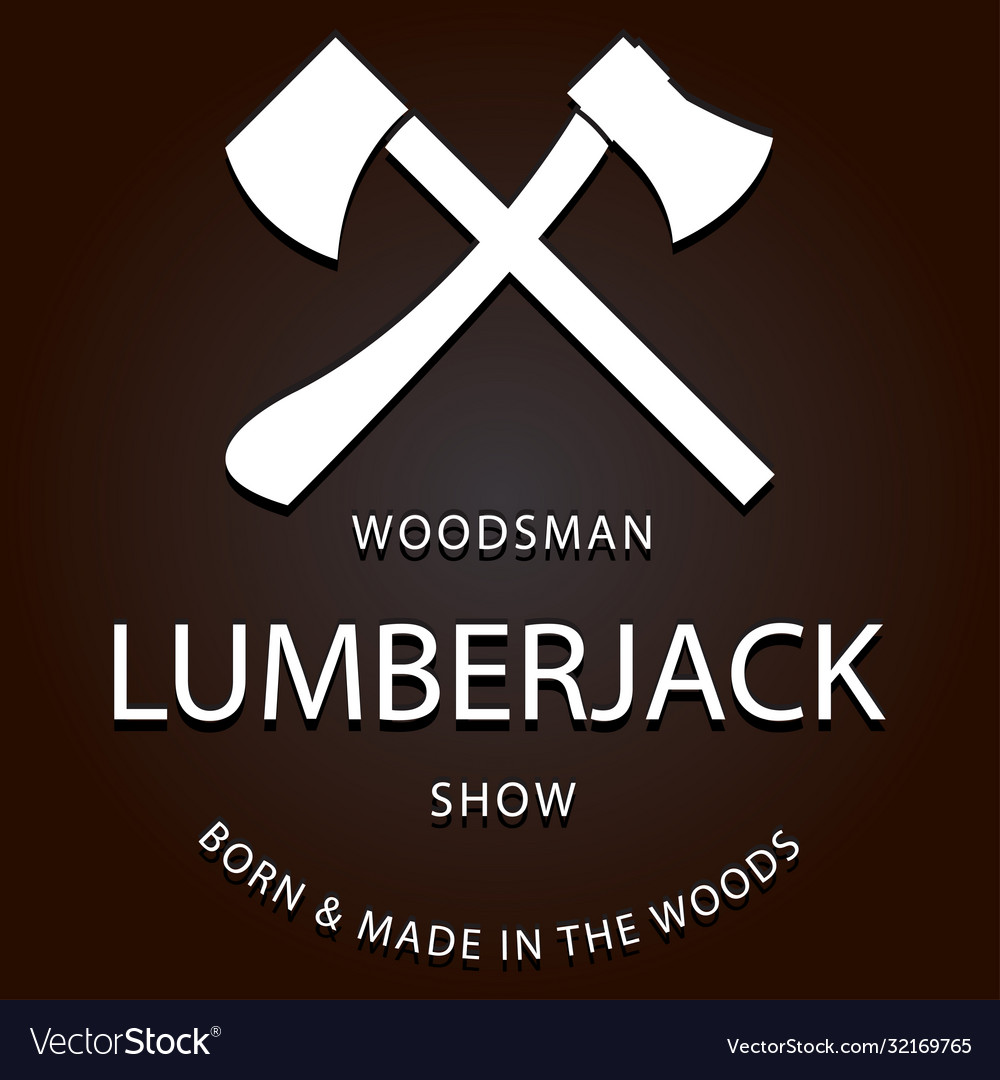 Lumberjack logo label with axes