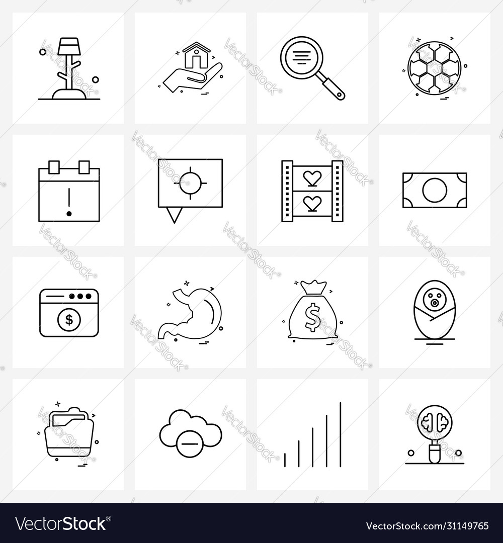 Modern line 16 simple icons schedule
