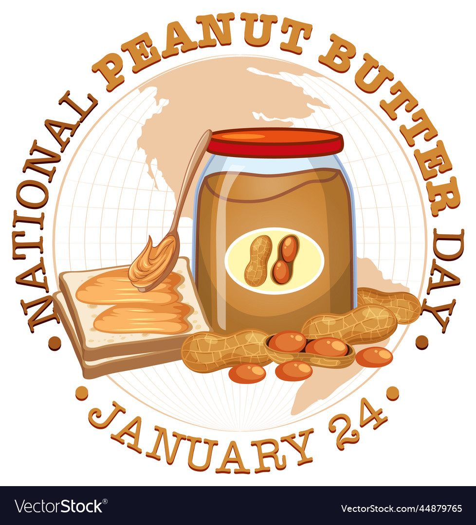 National peanut butter banner design Royalty Free Vector