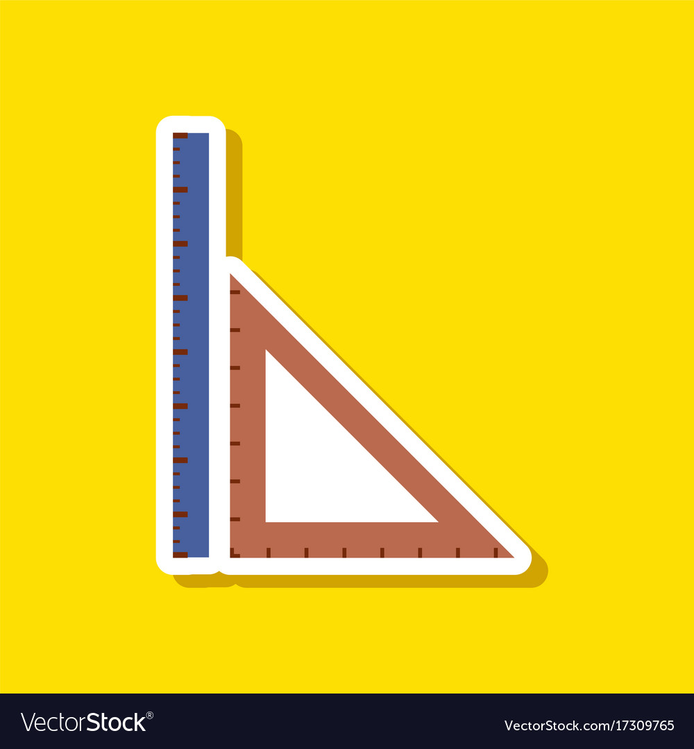 Paper sticker on stylish background ruler