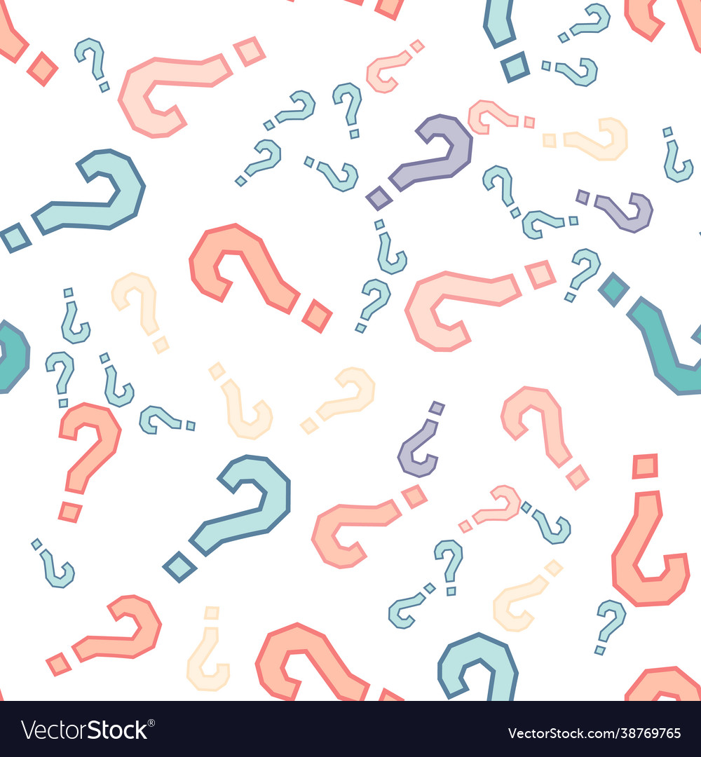 Quiz seamless pattern question marks doubt faq vector image Quiz seamless pattern question marks doubt faq