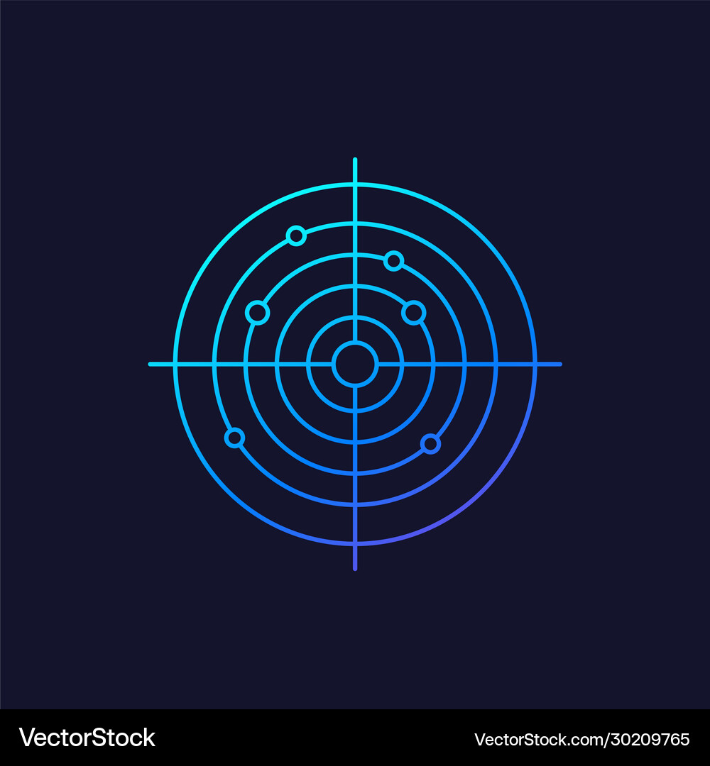 Radar icon linear Royalty Free Vector Image - VectorStock