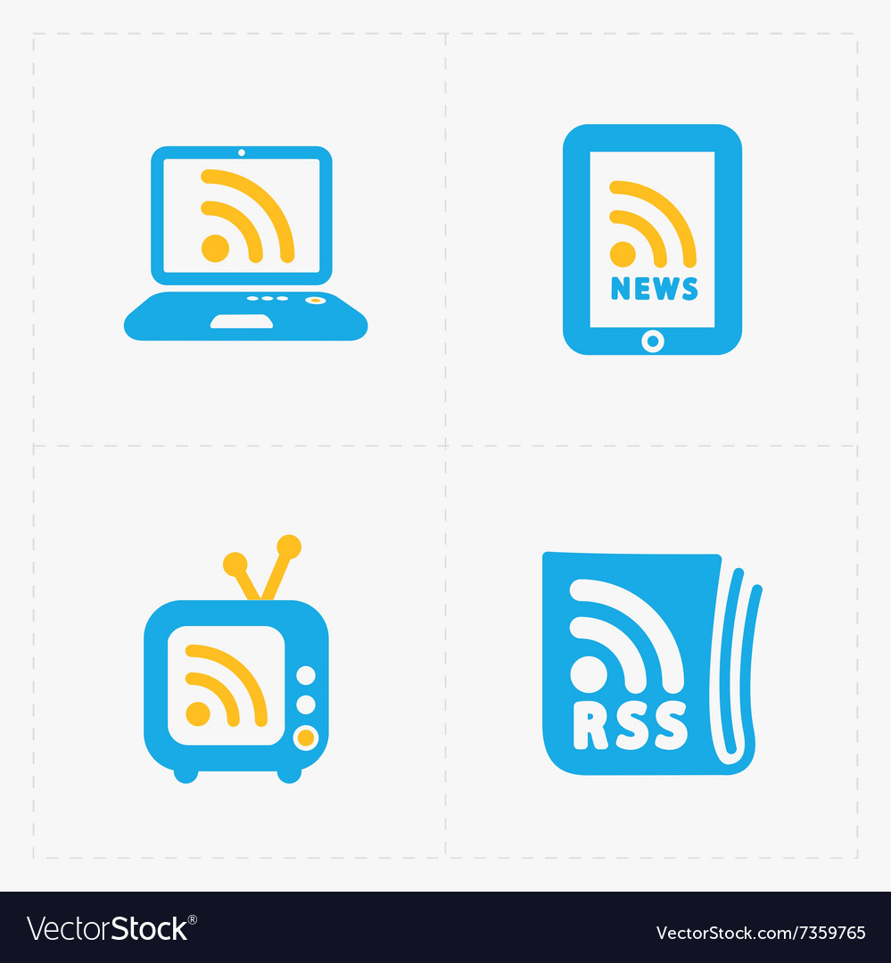 Rss sign icons feed symbols Royalty Free Vector Image