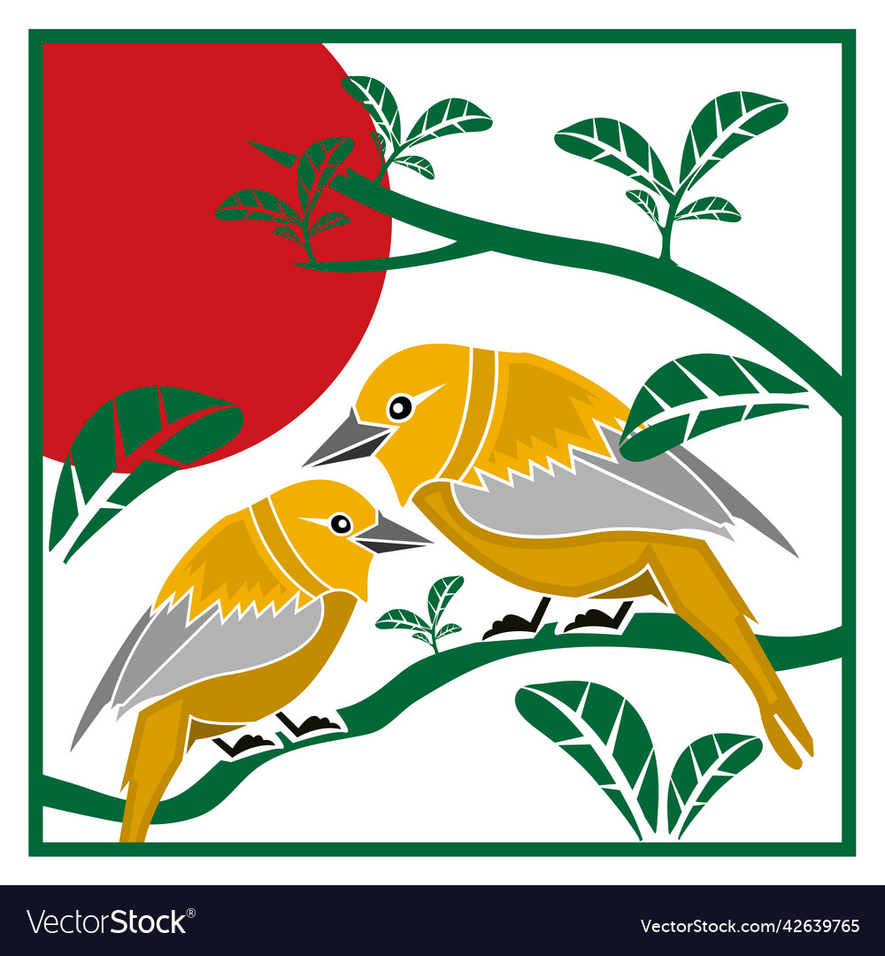Seamless pattern with bird