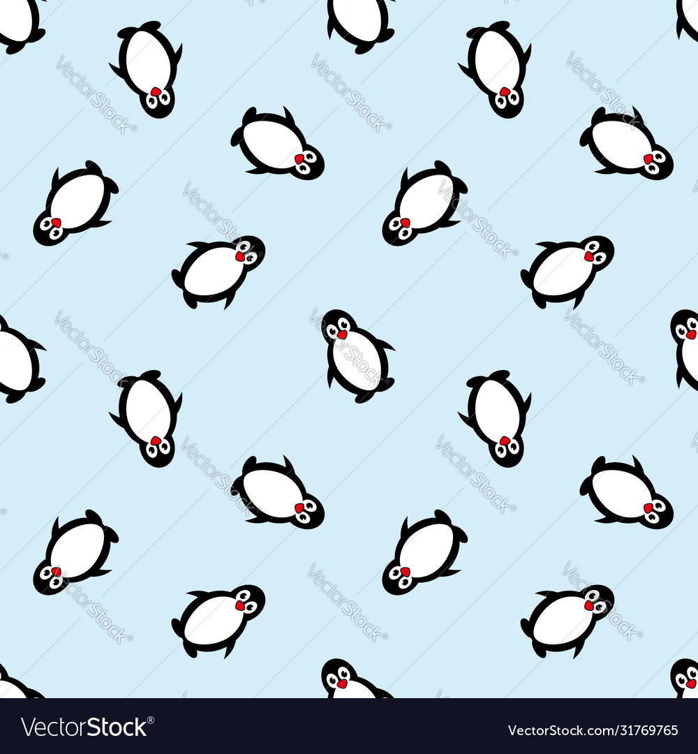 Seamless pattern with penguins penguin background