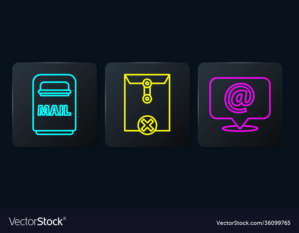 Set line mail box and e-mail on speech vector image Set line mail box and e-mail on speech