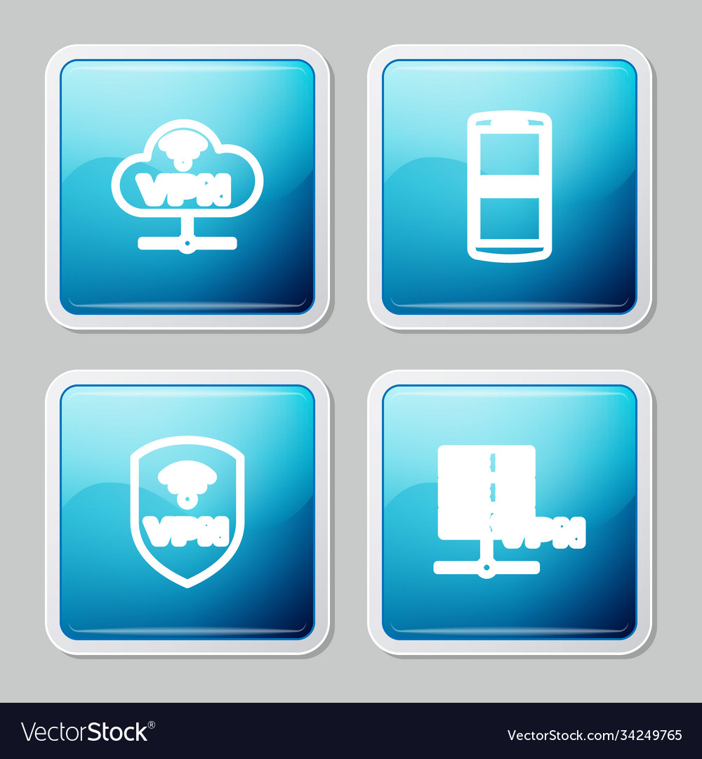 Set line vpn network cloud connection mobile Vector Image Set line vpn network cloud connection mobile