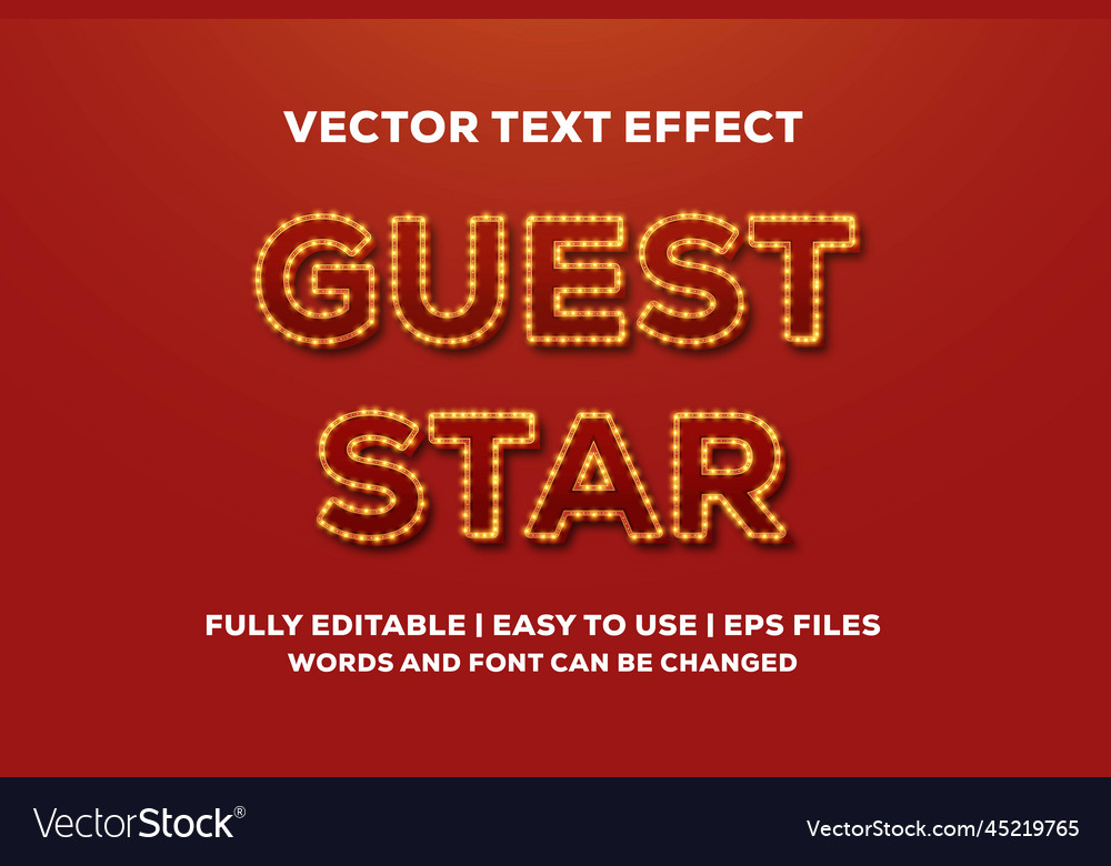 Shiny guest star text effect