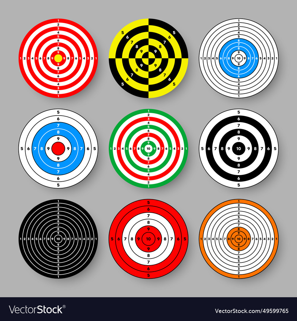 Shooting range paper targets round target Vector Image