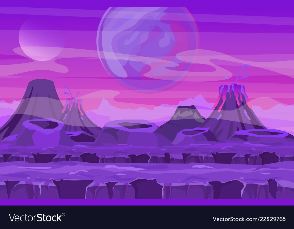 Space landscape with pink Royalty Free Vector Image