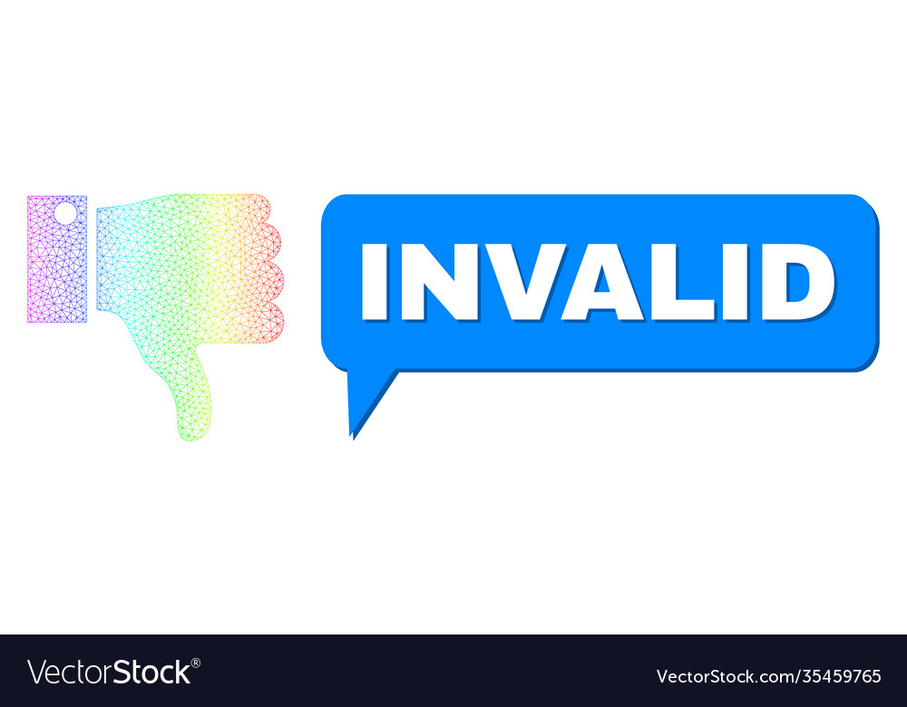 Spectral net gradient thumb down icon and invalid vector image Spectral net gradient thumb down icon and invalid