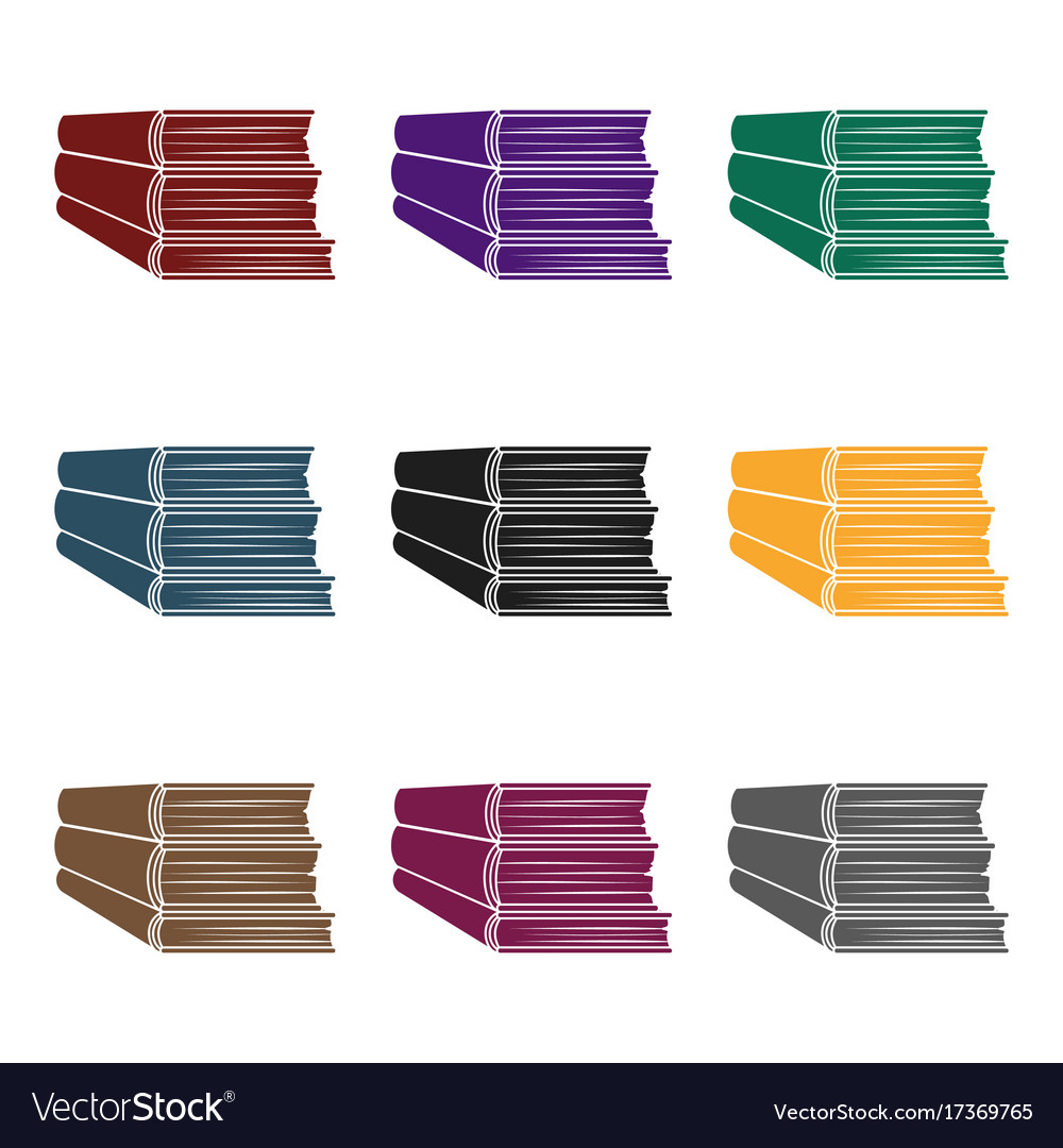 Stack of books icon in black style isolated