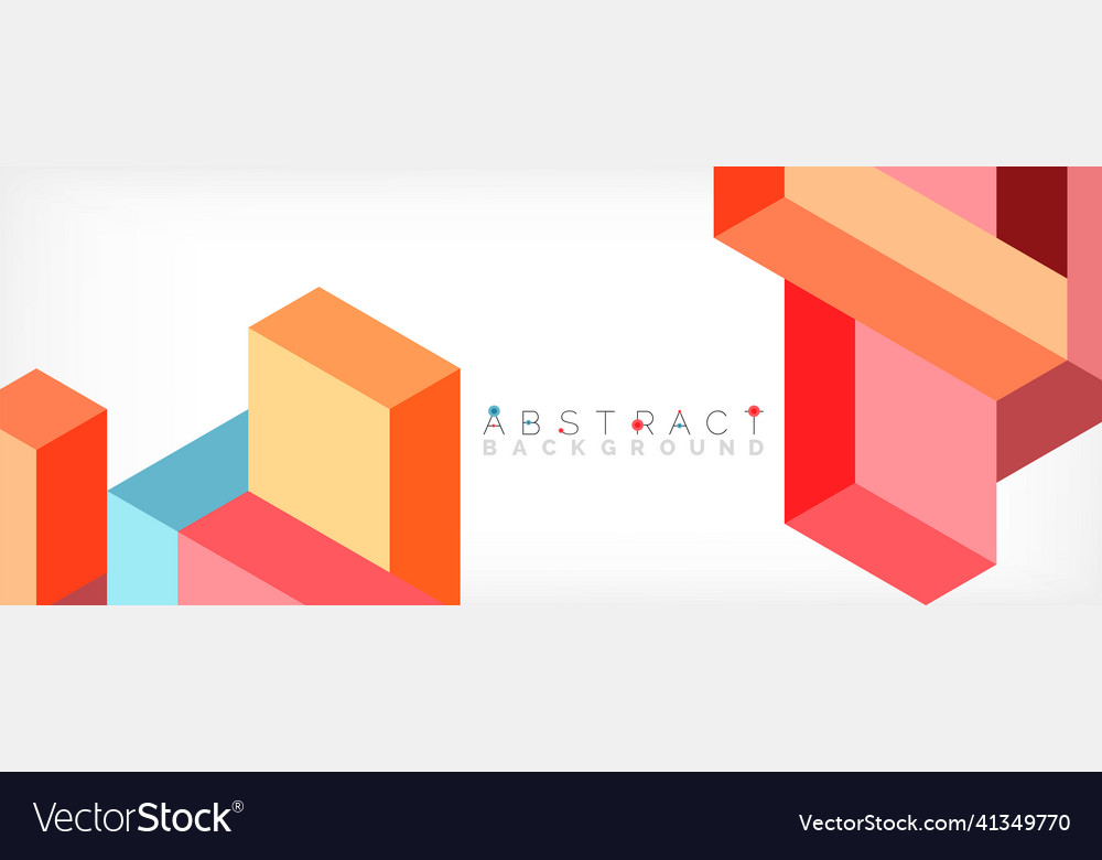 Abstract background 3d cubes cubic elements vector image Abstract background 3d cubes cubic elements