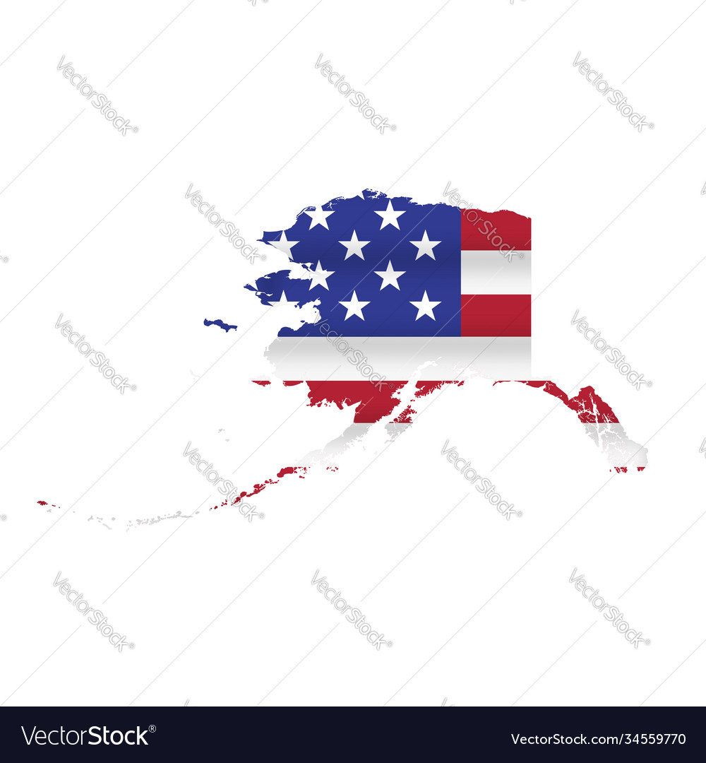 Alaska us state flag map isolated
