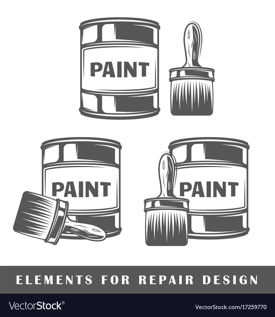 Bank with paint and brush Royalty Free Vector Image