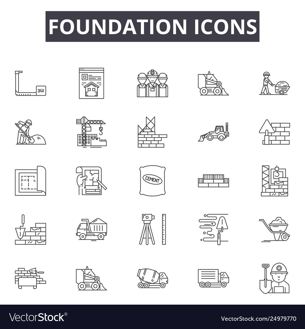 Foundation Line Icons - Building Set
