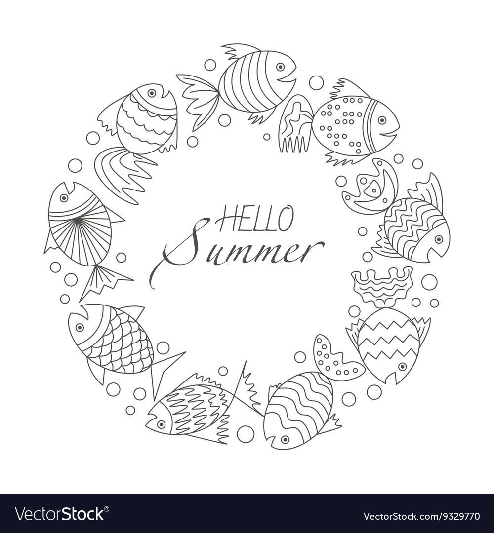 Frame for text with fish