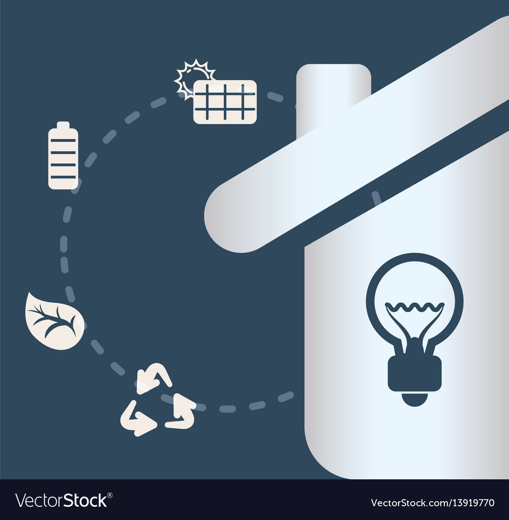 Home nachhaltige Energieökologie Konzept vector image Home nachhaltige Energieökologie Konzept
