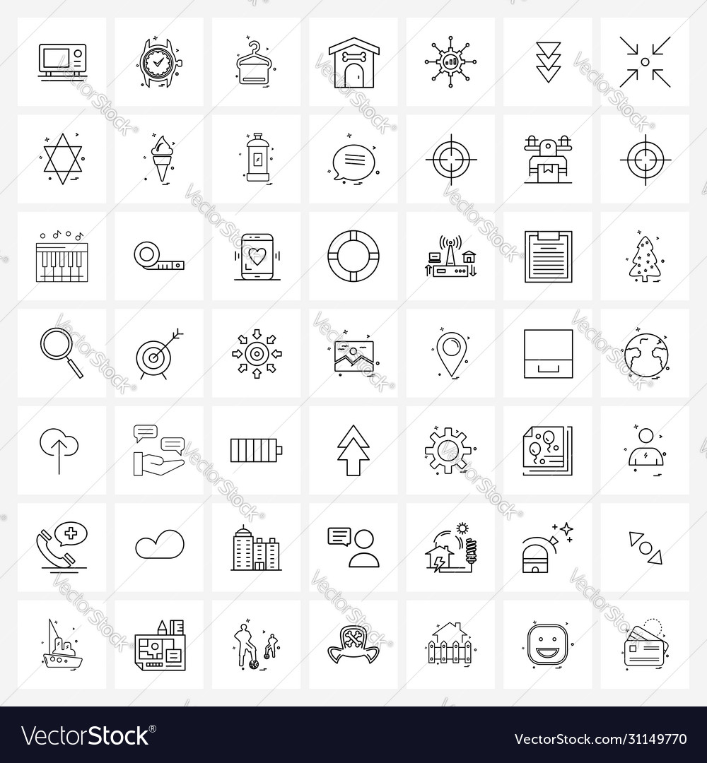 Isolated symbols set 49 simple line icons
