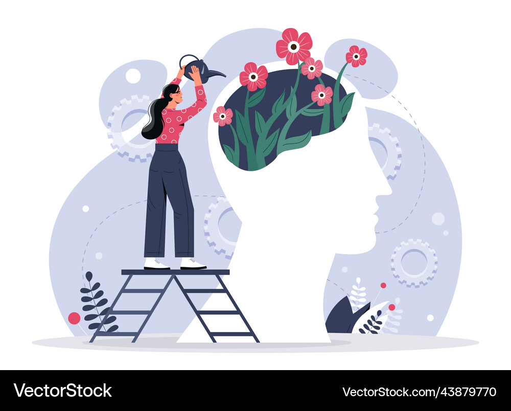 Mental health concept Royalty Free Vector Image