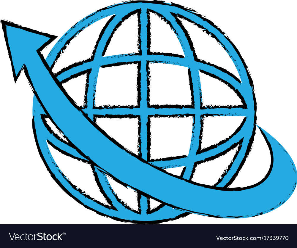 Planet with arrow icon