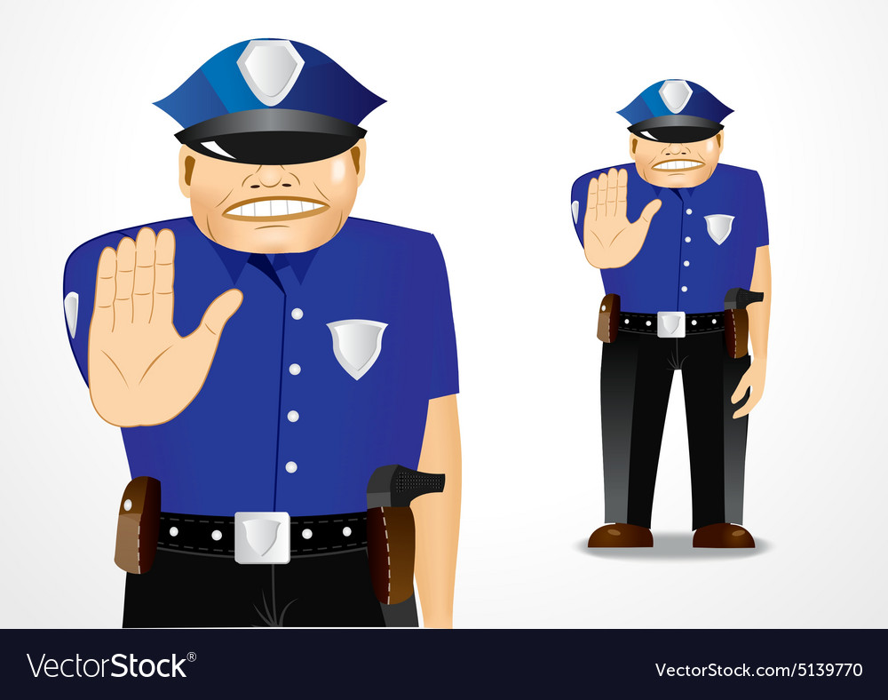 Policeman showing stop gesture