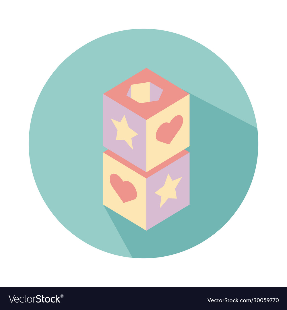 Puzzle blocks child toy block style icon