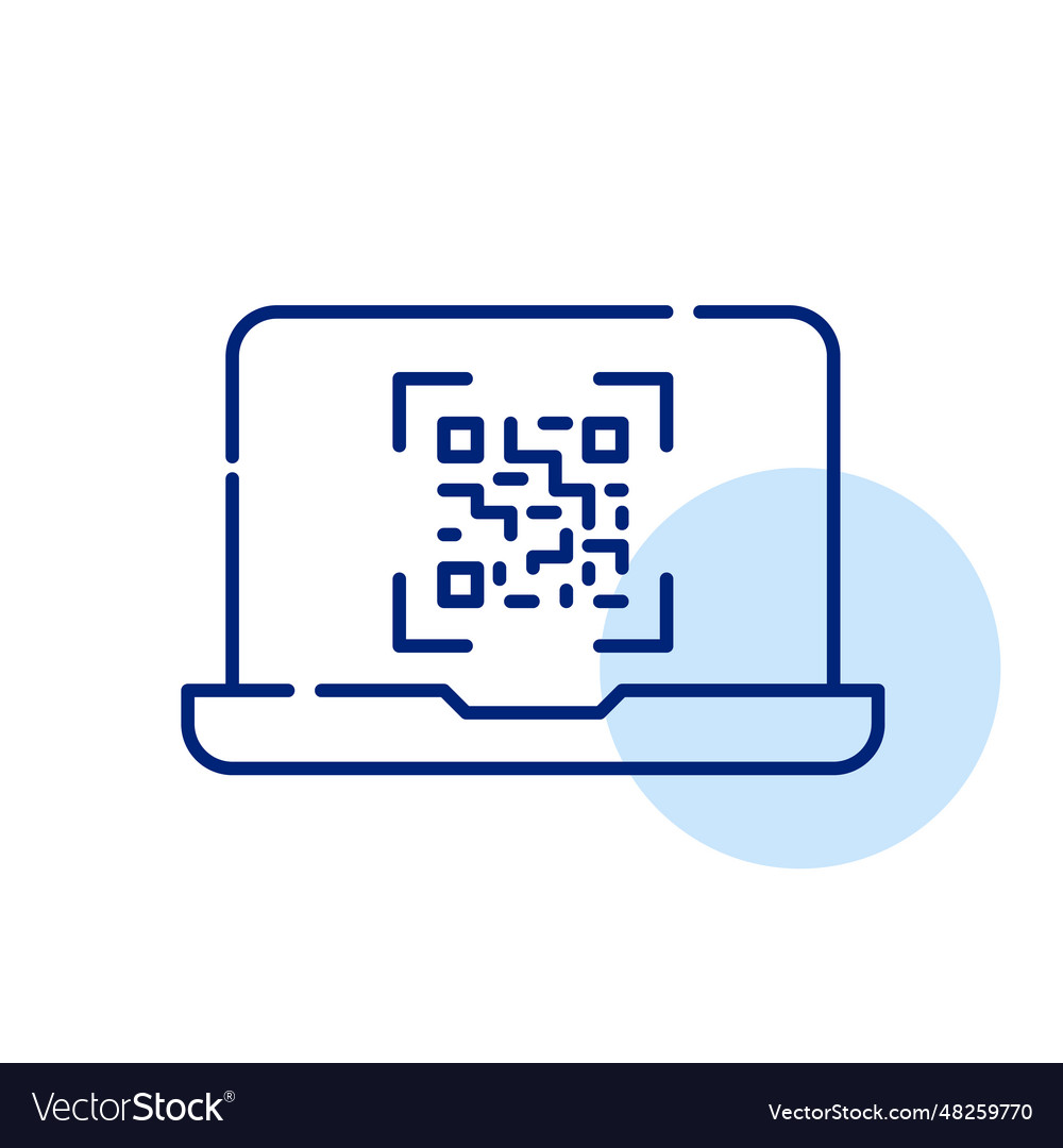 Qr code on laptop scan to access information