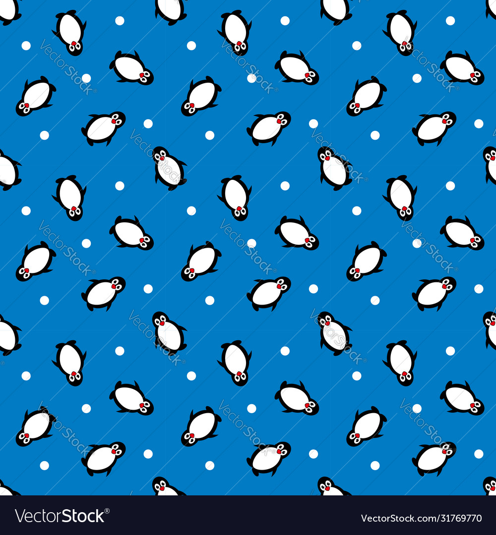 Seamless pattern with penguins penguin background