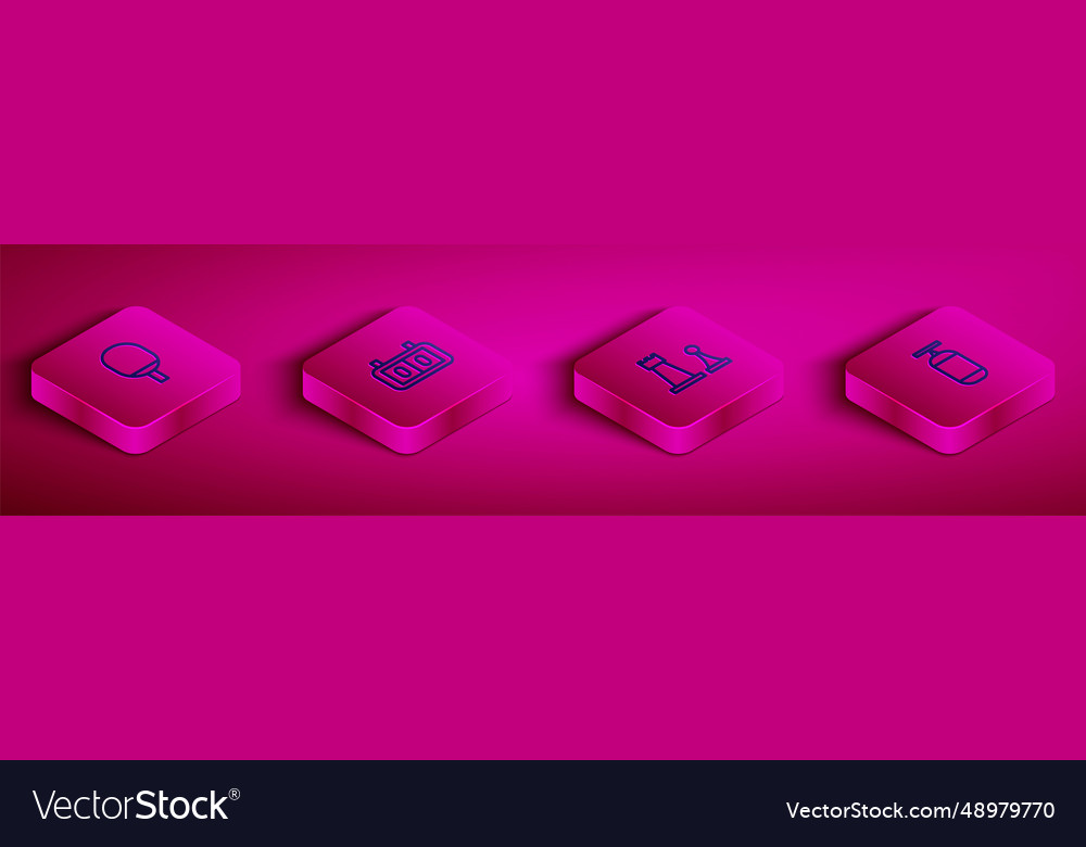 Set isometric line racket for playing table