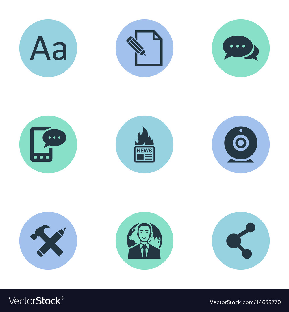 Set of simple blogging icons