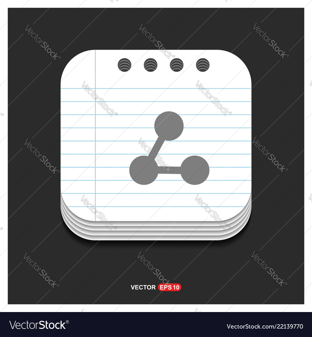 Share icon gray on notepad style template