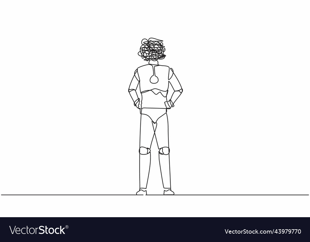 Single continuous line drawing robot with round