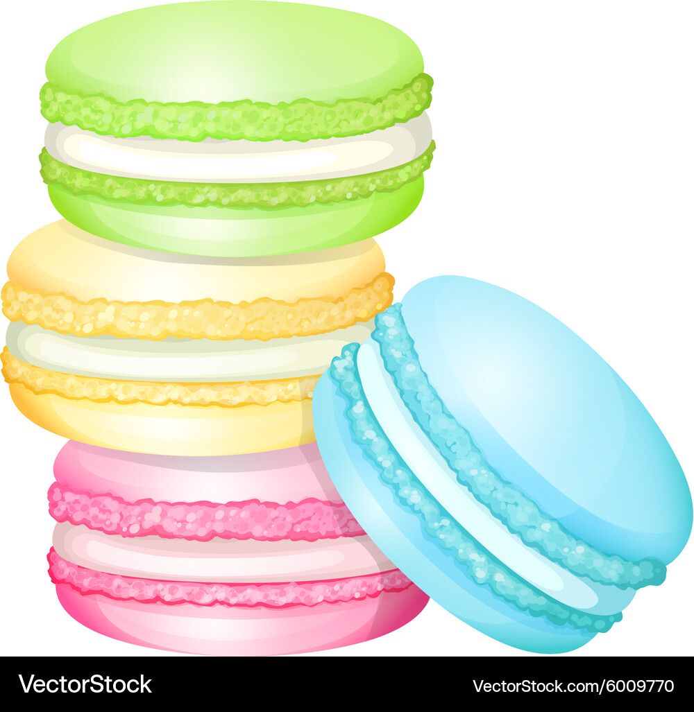 Stack colorful macaron Royalty Free Vector Image